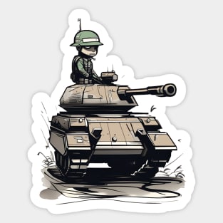 Roll into battle Sticker